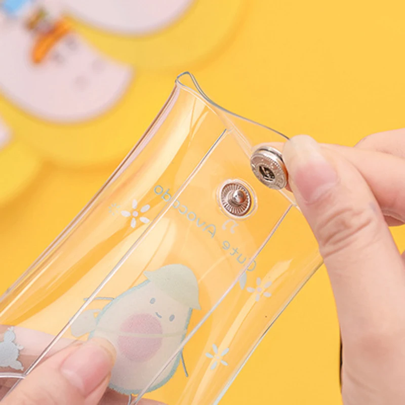 Прозрачный мультяшный Кошелек для монет из ПВХ с принтом фруктов