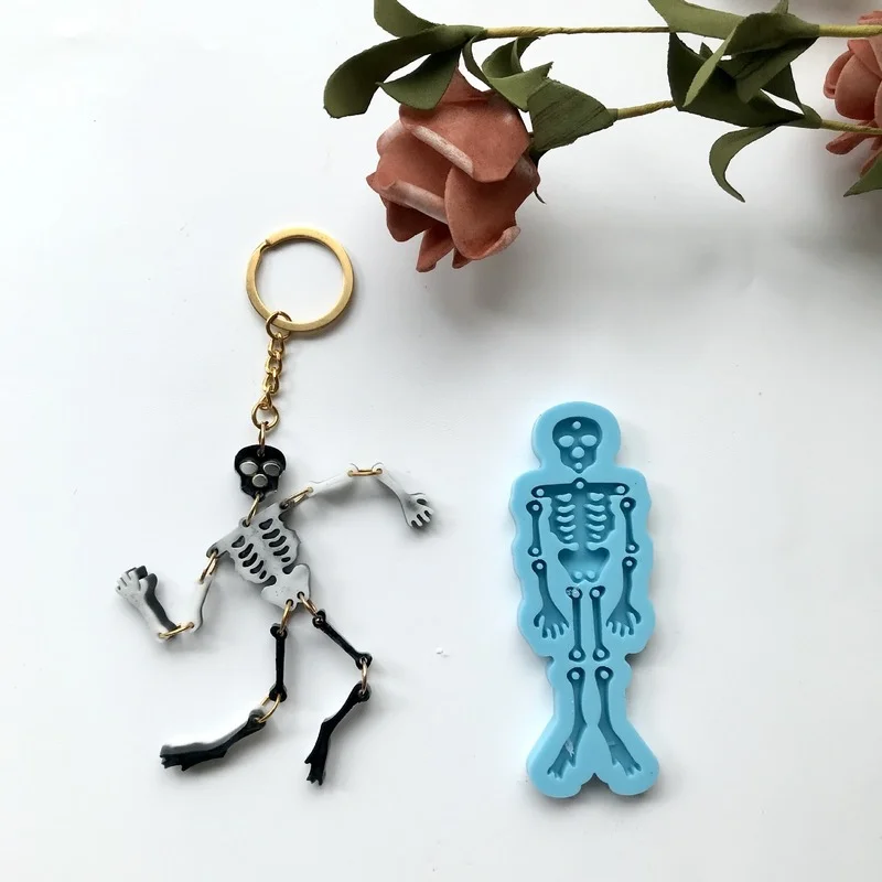 Новая силиконовая форма сделай сам для Хэллоуина Череп призрак брелок Зеркало