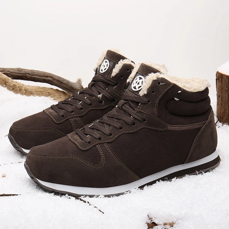 Кружевные ботинки унисекс женская зимняя обувь теплые мужские плюшевые зимние