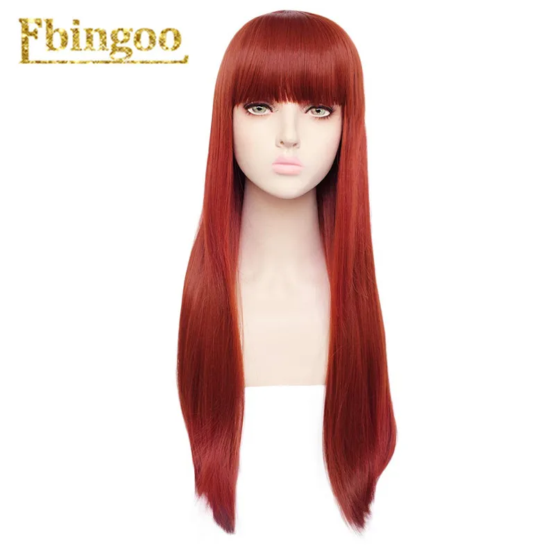 Ebingoo Hair cap+ белый высокотемпературное волокно Peruca Perruque натуральный прямой длинный синтетический парик с челкой для женщин