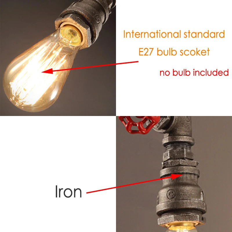 Винтажный настенный светильник из железа с одной головкой s образные лампы для