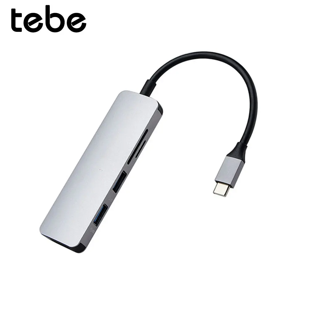 

tebe Type-C USB C Hub 5 in1 USB-C to 4K HDMI USB 3.0 SD TF Card Reader Docking Station Adapters For Macbook Air iPad Huawei