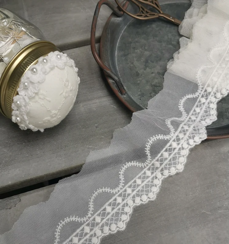 4 метра слоновая кость хлопок кружевная отделка аксессуар сделай сам лента