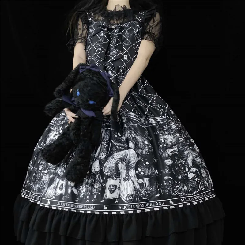 2020 новый стиль Лолита готика крутой мода рок Темный Харадзюку готическое