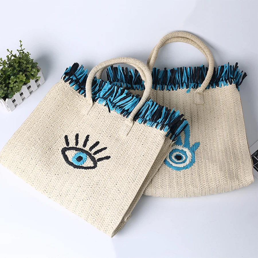 Дизайнерская Плетеная соломенная сумка в стиле бохо с бахромой женские сумки на