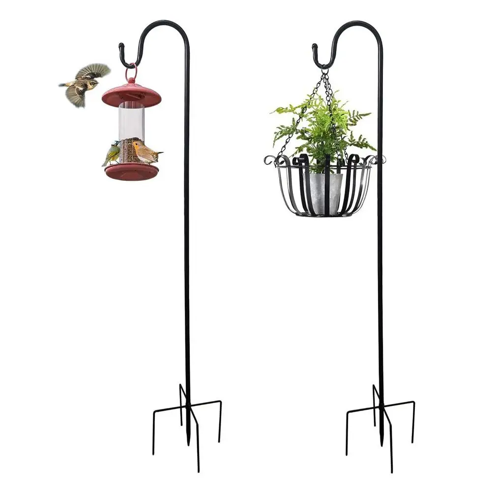 Garden Shepherd Hooks Ground Plant Stand Lantern Stake for Flower Basket Hanging Basket Wall Hanging Flower Pot Holder Hanger