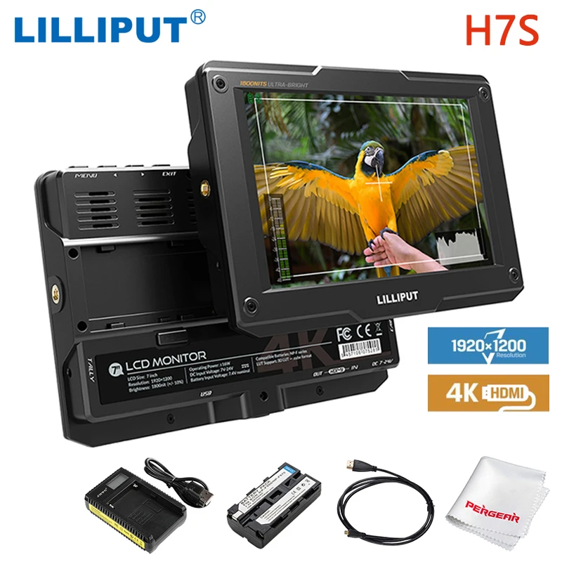 LILLIPUT H7S 7 дюймов полевой монитор 1800 нит ультра яркость SDI 4K HDMI DSLR на камера для