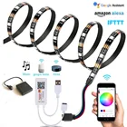 Светодиодная лента TUYA с Wi-Fi, RGB 5050 SMD 5 В, гибкая лента с питанием от USBбатареи 4AA, светодиодная полоса, лампа с Wi-Fi, светильник Светка для телефона и телевизора, 1-5 м