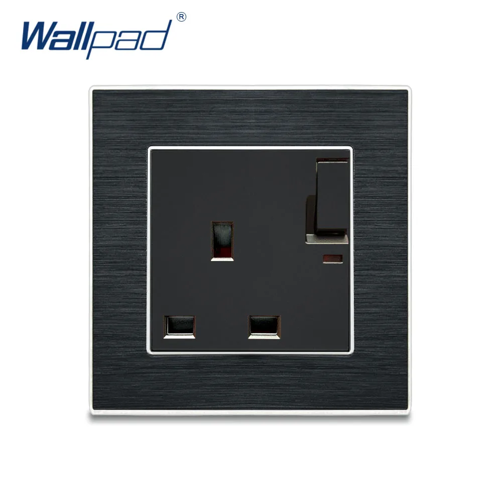 1 Gang 3 Pin UK 13A Розетка с Светодиодный индикатор Переключатель Wallpad люксовый