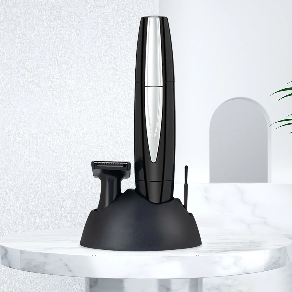 

2 in 1 Electric Facial Hair Trimmer USB Charging Nose Ear Hair Shaver Eyebrow Scraper Razor Cleaner Shaving Tool