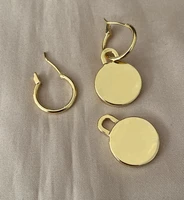 creative earrings exquisite smooth round logo earrings 18k gold plated earrings more photoes please contact the seller