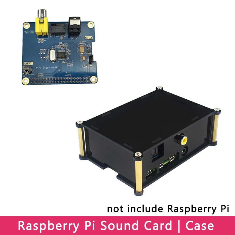 Raspberry Pi 4 PiFi Digi V1.0 GPIO звуковая карта HiFi цифровая аудиоплата | Акриловый чехол для