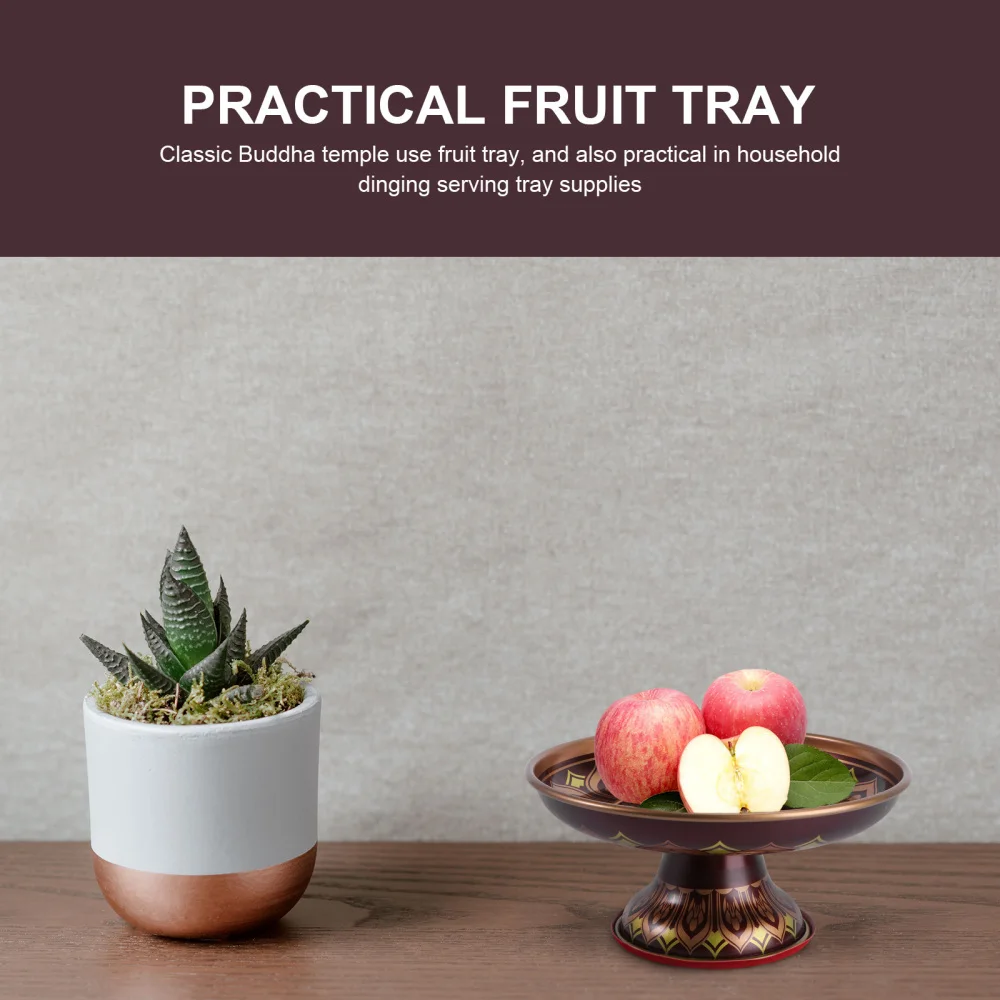 

1Pc Blessing Fruit Tray Temple Sacrifice Food Tray Offering Plate
