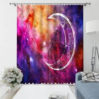 Decoration curtains purple starry sky curtain Blackout 3D Window Curtains For Living Room