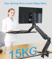 nb40 ergonomic height adjust computer sit stand workstation 22 32 inch monitor mount bracket with keyboard plate desk stand