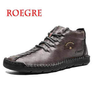 Мужские ботинки из спилка, зимние ботинки с нескользящей подошвой, теплые плюшевые ботинки, большие размеры, 2020