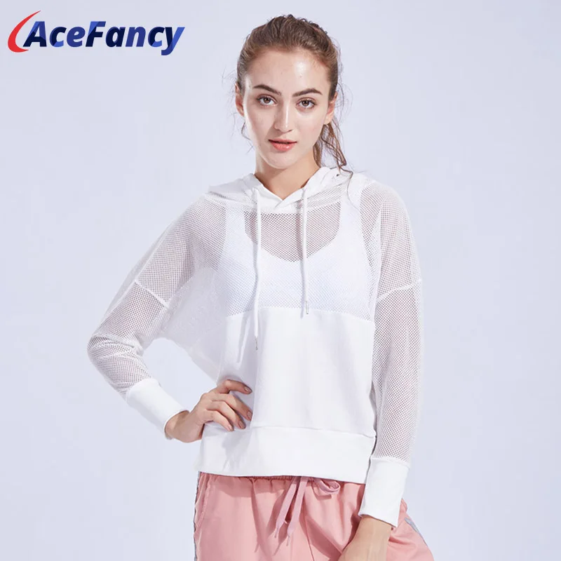 Белая Спортивная рубашка с длинным рукавом тренировочные рубашки