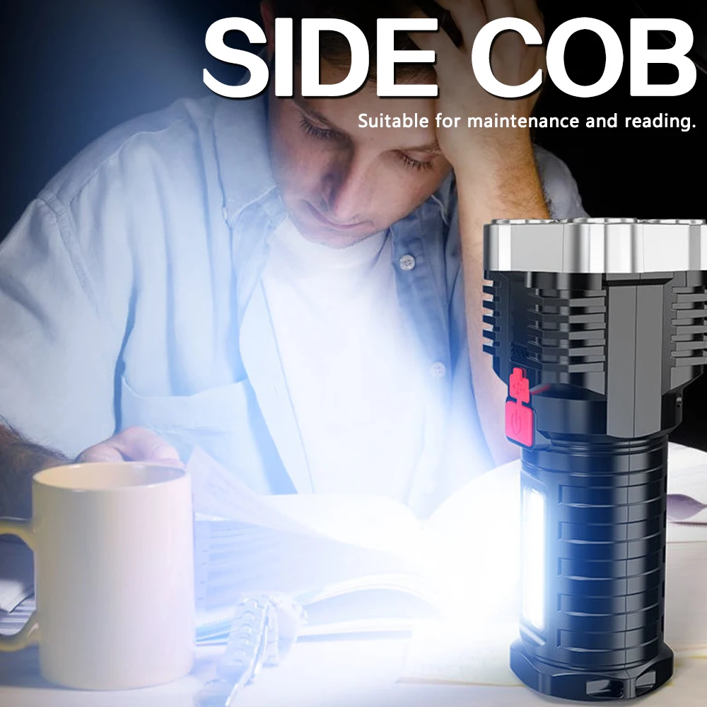 Мощный водонепроницаемый светодиодный фонарик с 5 Светодиодами 4 режима фонарики