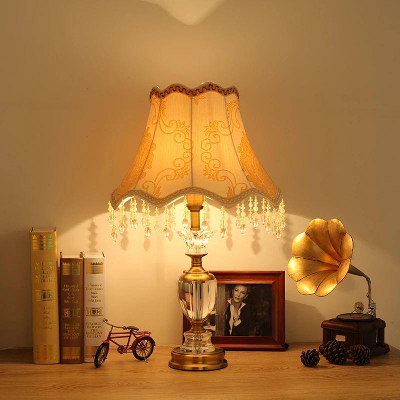 

SAROK LED Table Lamp Luxury Modern Desk Crystal Lamp Iron Bedside Decorative for Home Dining Room Bedroom Office