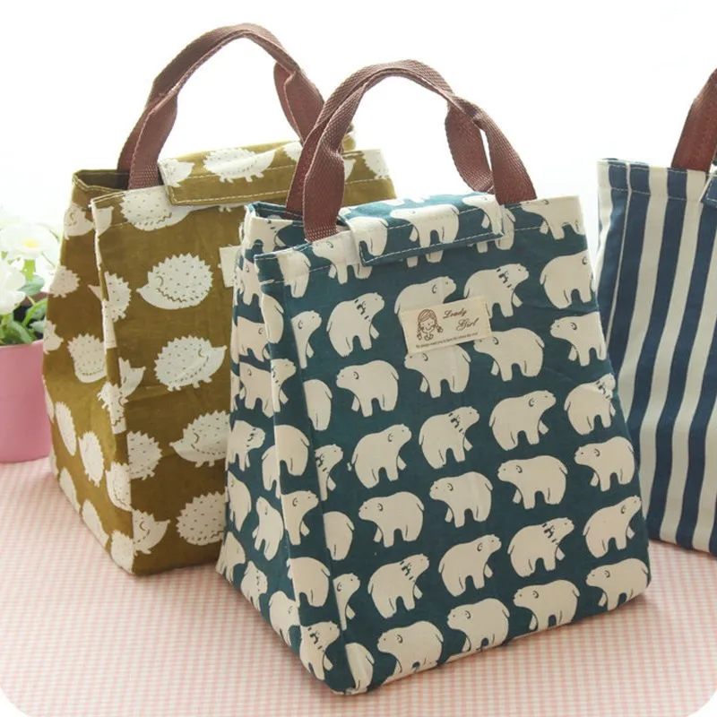 Функциональная сумка для обеда холодильник с узором Еда Портативный утепленная