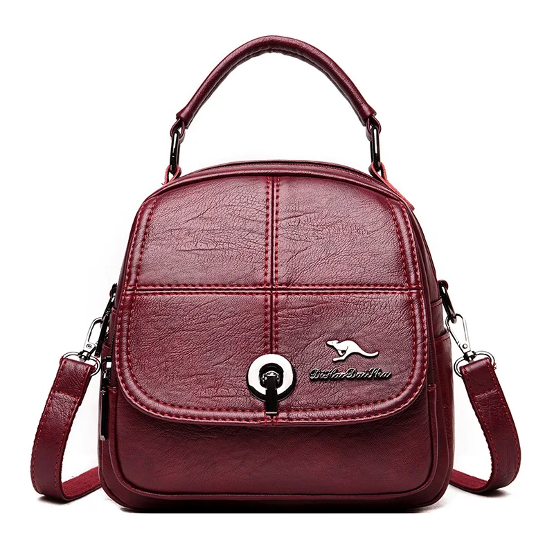 Многофункциональный брендовый винтажный женский кожаный рюкзак для девочек, Женский школьный рюкзак в стиле преппи, сумка на плечо, дорожн...