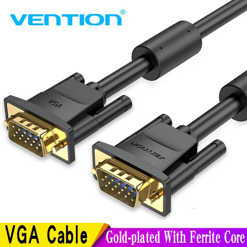 Кабель VGA Vention 3 + 6 1 5 м 2 20 плетеный экранирующий для HD ТВ ПК ноутбуков приставок