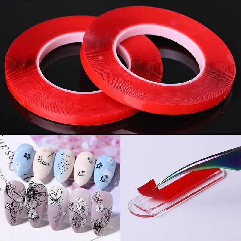 Двухсторонняя клейкая лента для ногтей 1 рулон цветные наклейки этикеток круглая