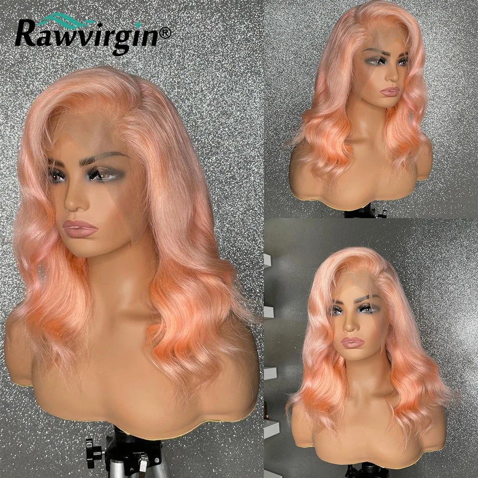 

Ombre Loose Deep Wave Wig Colored Body Wave Human Hair Wigs For Women HD Transparent Lace Frontal Wigs Pink Wig Pre Plucked 150