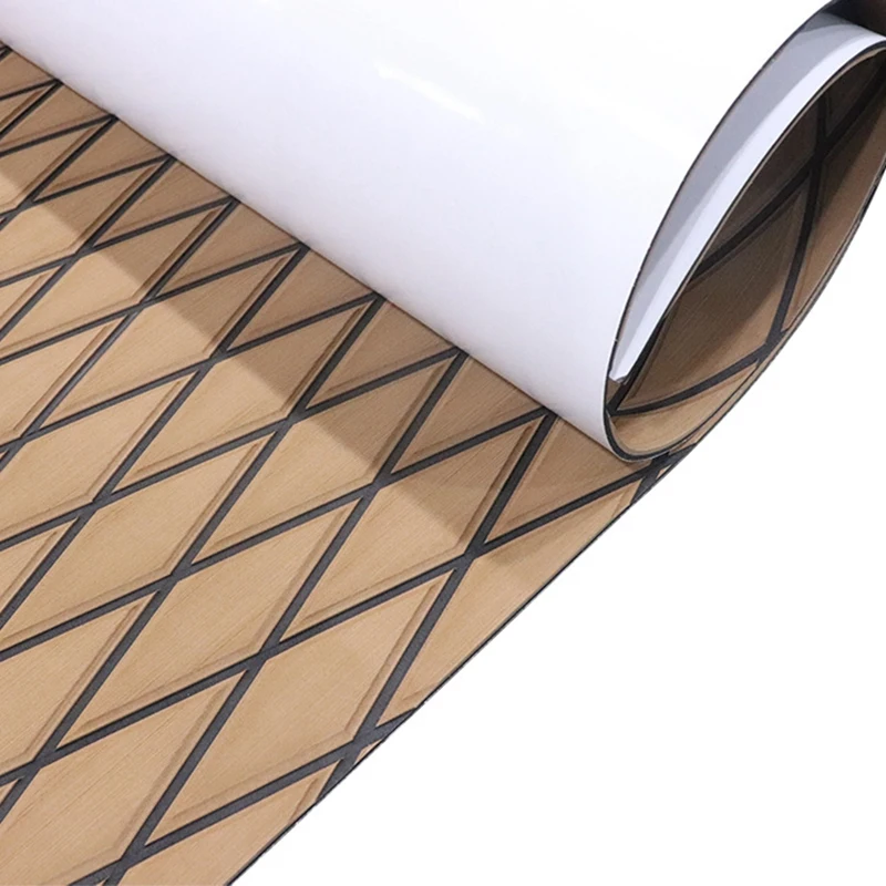 

EVA Foam Faux Teak Boat Decking Sheet Non-Skid Self-Adhesive Sea Deck Marine Yacht RV Boat Brown