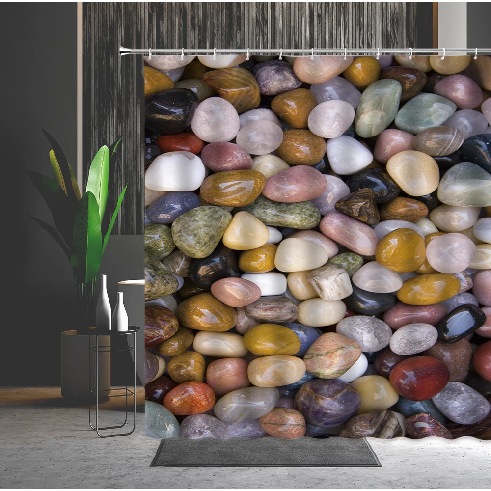 Ретро-занавеска для душа каменная кирпичная стена булыжник 3D печать экран ванной