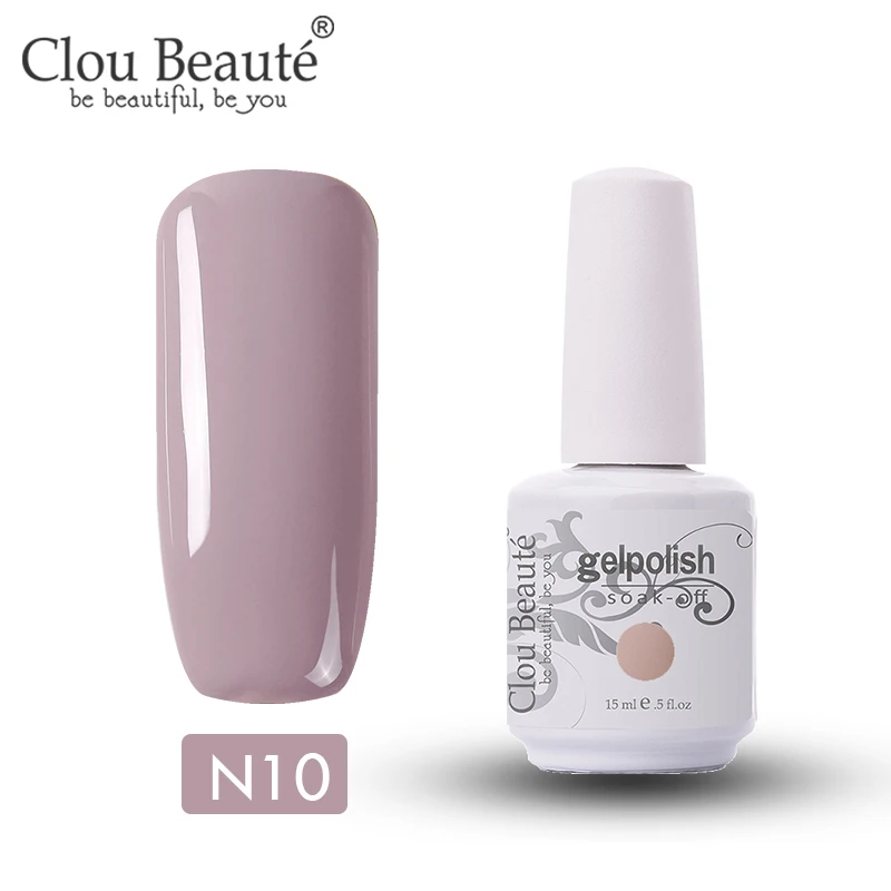 N10 Clou Beaute 15 мл телесный цвет серия Гель лак для ногтей дизайн ногтей строитель гель для полуперманентного лака - Цвет: N10