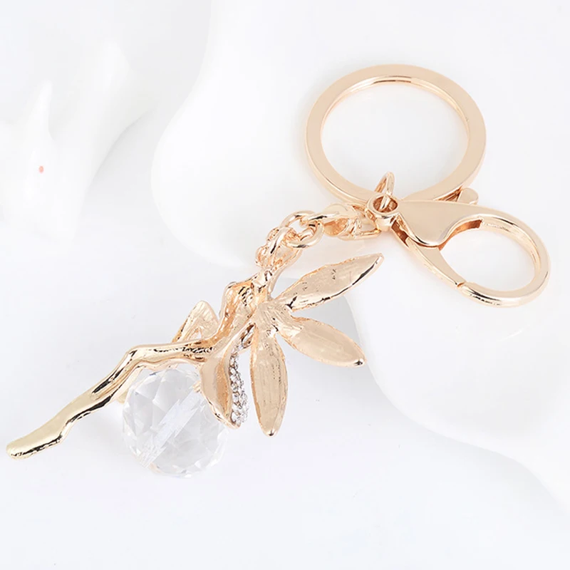 Творческие ювелирные изделия ангел брелок сплав Стразы Бабочка фея сумочка