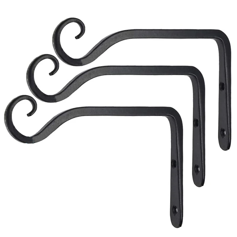 

3PCS Wall Hanging Hooks, Wall Hanging Basket Brackets, Plant Hooks for Hanging Plants, Bird Feeders, Light, Plant Pots