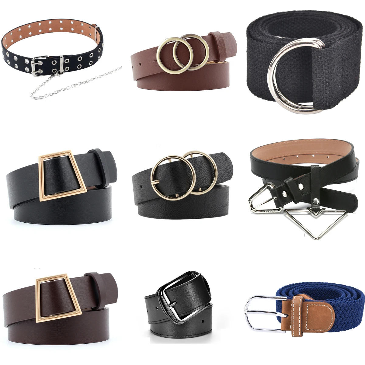 

Female Deduction Side Buckle Jeans Wild Belts For Women Fashion Students Simple Circle Pin Buckles Belt