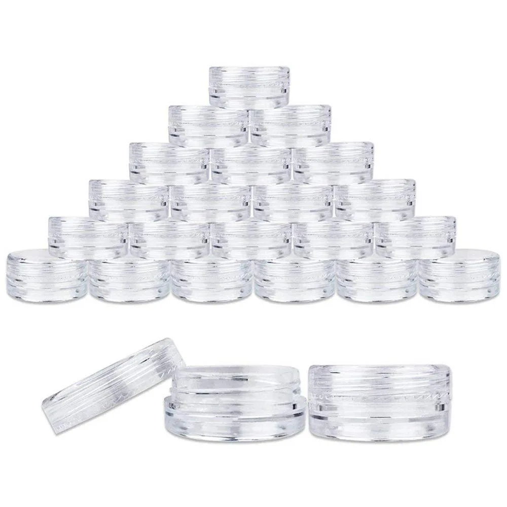 100pcs Make Up Jar Cosmetic Sample Empty Container Plastic Round Lid Small Bottle Eyeshadow Cream Travel Pot 3g 5g 10g 15g 20g images - 6