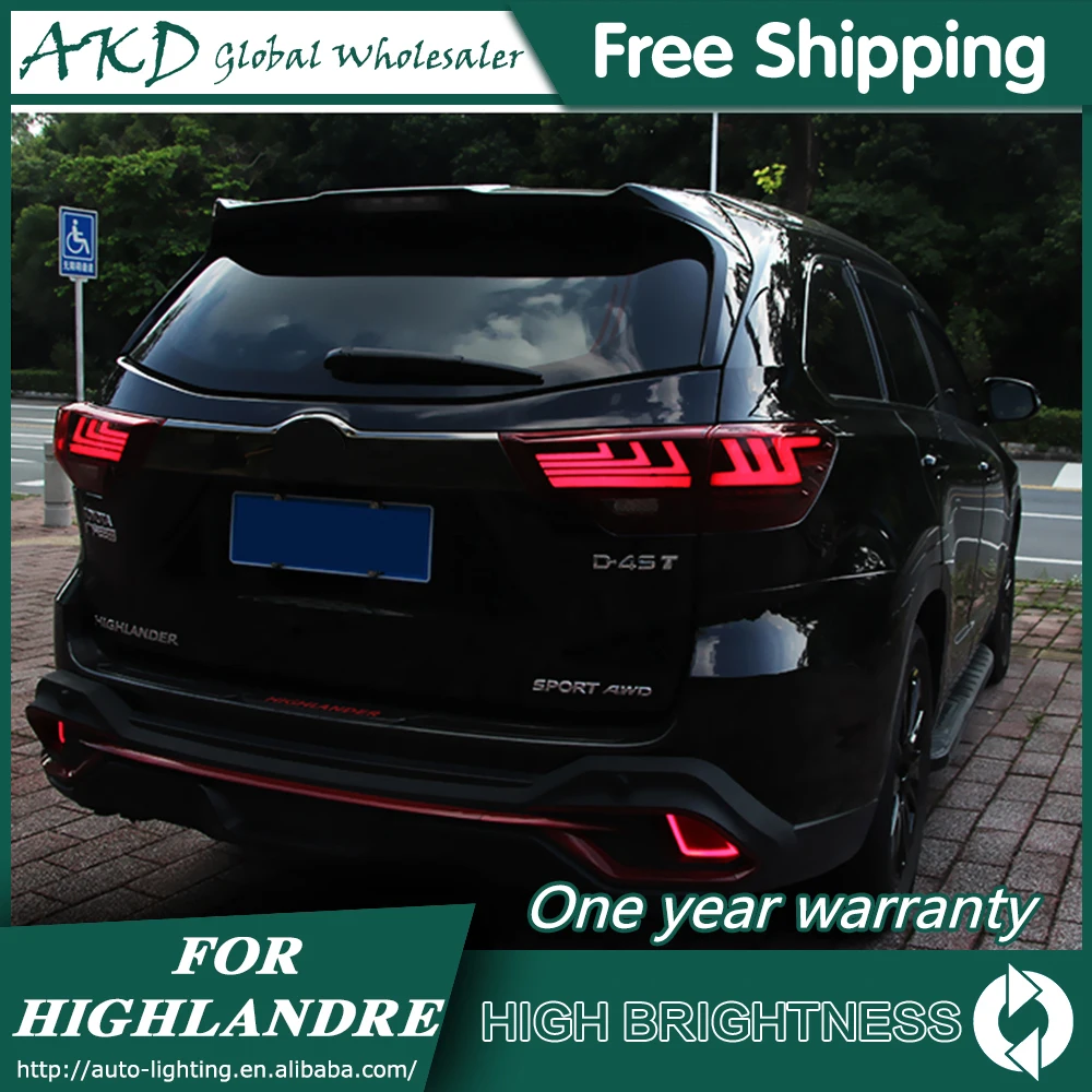 Задний фонарь для автомобиля Toyota Highlander- светодиодная сигнальная лампа Противотуманные фары DRL дневные ходовые огни тюнинг автомобильные аксессуары