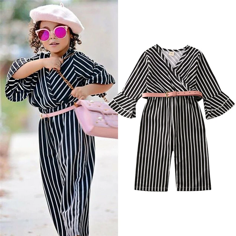 2020 г. Одежда для малышей Детский комбинезон маленьких девочек в полоску с