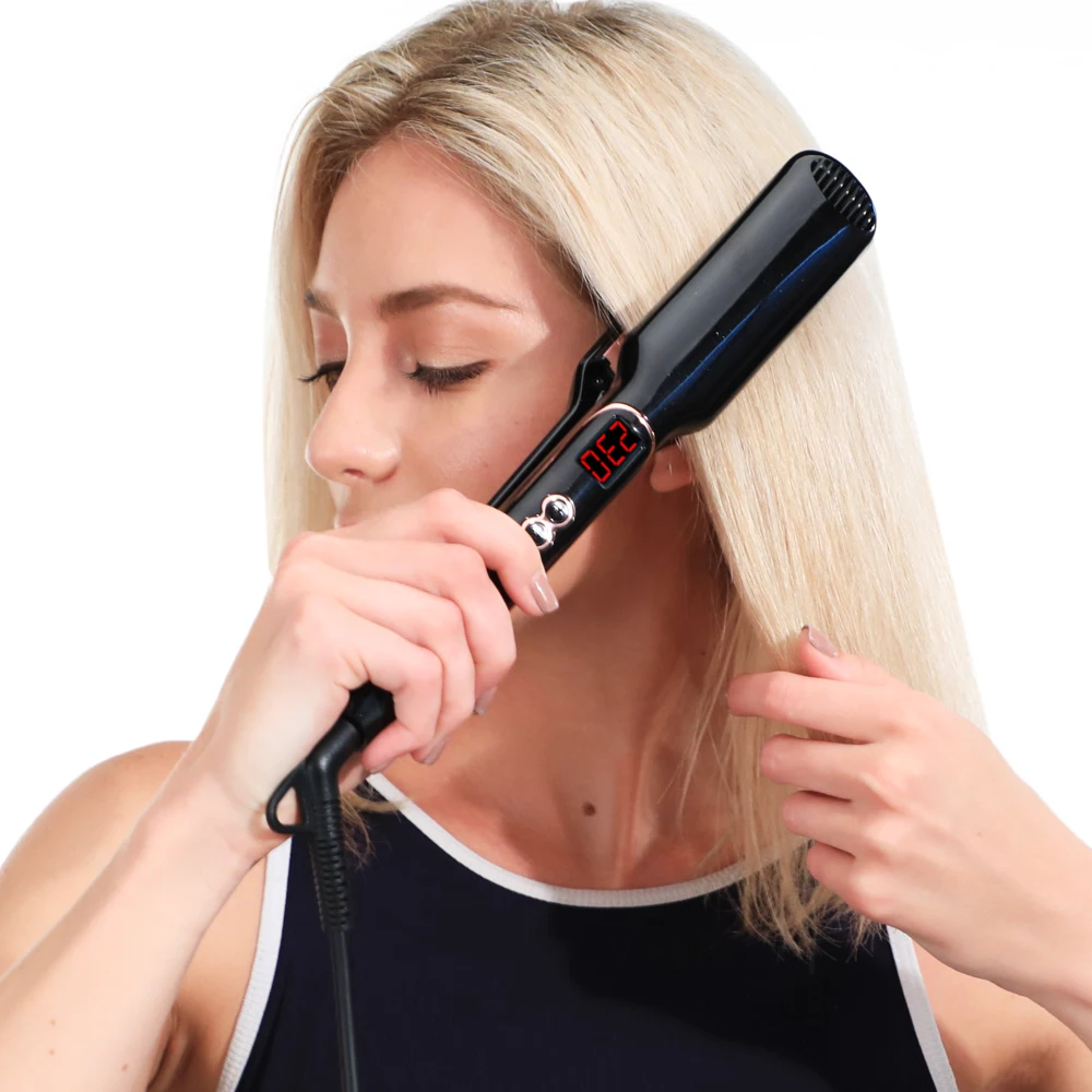 

Hair Volumizing Iron 2 IN 1 Hair Straightener Curling Ceramic Crimper Corrugated Curler Flat Iron Fluffy Hair Straightening