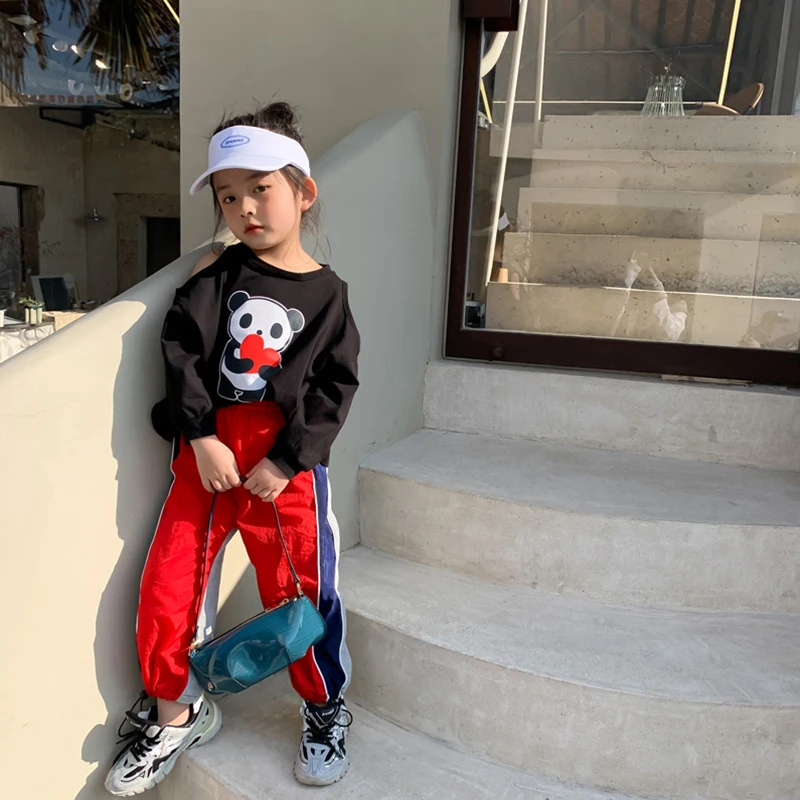 

Mother and Daughter Matching Clothes 2021 New Summer Kids Girl Contrast Casual Pants Mother Trousers Family Matching Outffits