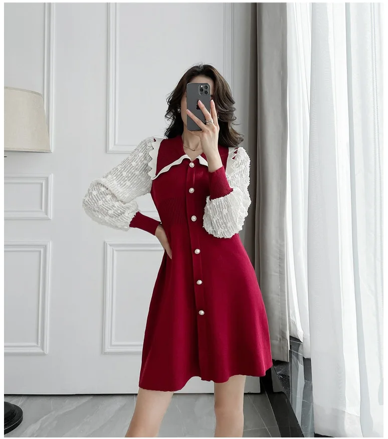 

Женская Весенняя Новинка модные подвернутые """кукольный"" воротничок" шить с длинными кружевными рукавами, пояс для похудения женская обувь...