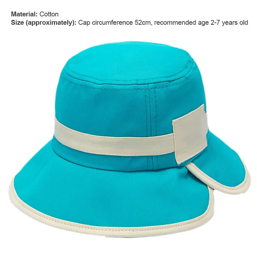 

Fisherman Hat with Chin Strap UV Protection Breathable Kids Bucket Hat for Beach
