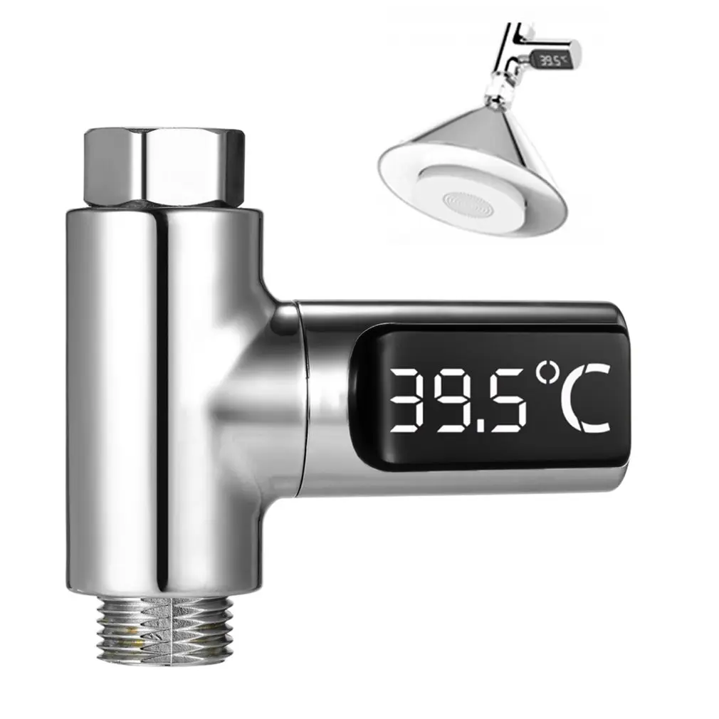 

360° Rotating LED Digital Shower Temperature Display Bathroom Baby Bath Water Thermometer Celsius/ Fahrenheit Display Screen