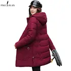 Куртка PinkyIsBlack Женская Длинная с капюшоном, однотонная утепленная парка, Свободное пальто с хлопковой подкладкой, зима 2020, размера плюс, 4XL