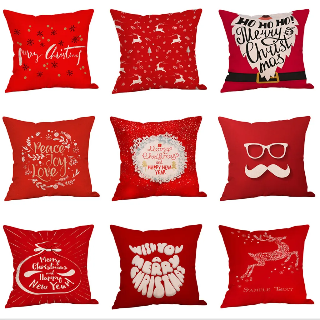 2019 Новый Счастливого Рождества Санта Клаус Рождественский Чехол на подушку