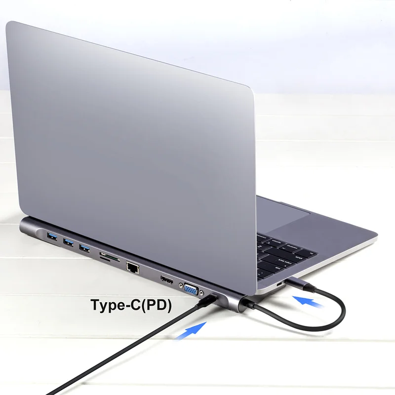 Концентратор USB type C до 3,0 USB HDMI RJ45 usb-хаб для MacBook Pro Аксессуары USB разветвитель Мульти 10 портов type C концентратор USB-C