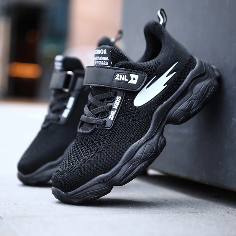 Детские черные брюки спортивная обувь для студентов белые кроссовки дышащая