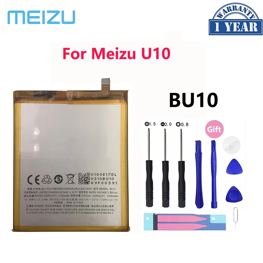 

100% New Original 2760mAh BU10 Replacement Batteries For Meizu U10 U680A U680D Meilan MeiBlue Phone Battery Bateria