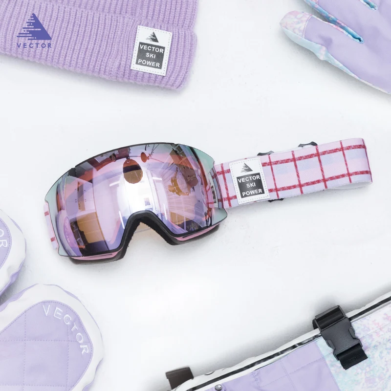 otg ski goggles small purple lens snow glasses women uv400 anti fog coatings snowmobile snowboard skiing women outdoor adult men free global shipping