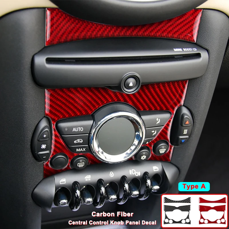 

Carbon Fiber for Mini Cooper Clubman R55 R56 R57 Accessories Interior Trim Central Control Knob Panel Decal Carbon Cover Sticker
