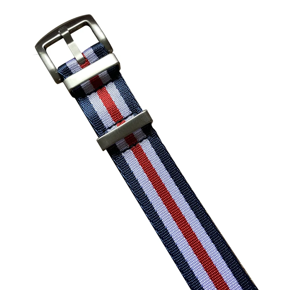Blue White Red Seatbelt Nylon NATO Watch Band 20mm 22mm with Elite Buckles | Наручные часы